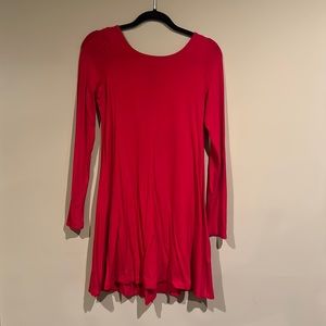 Red Long Sleeve Express Dress Knit Medium